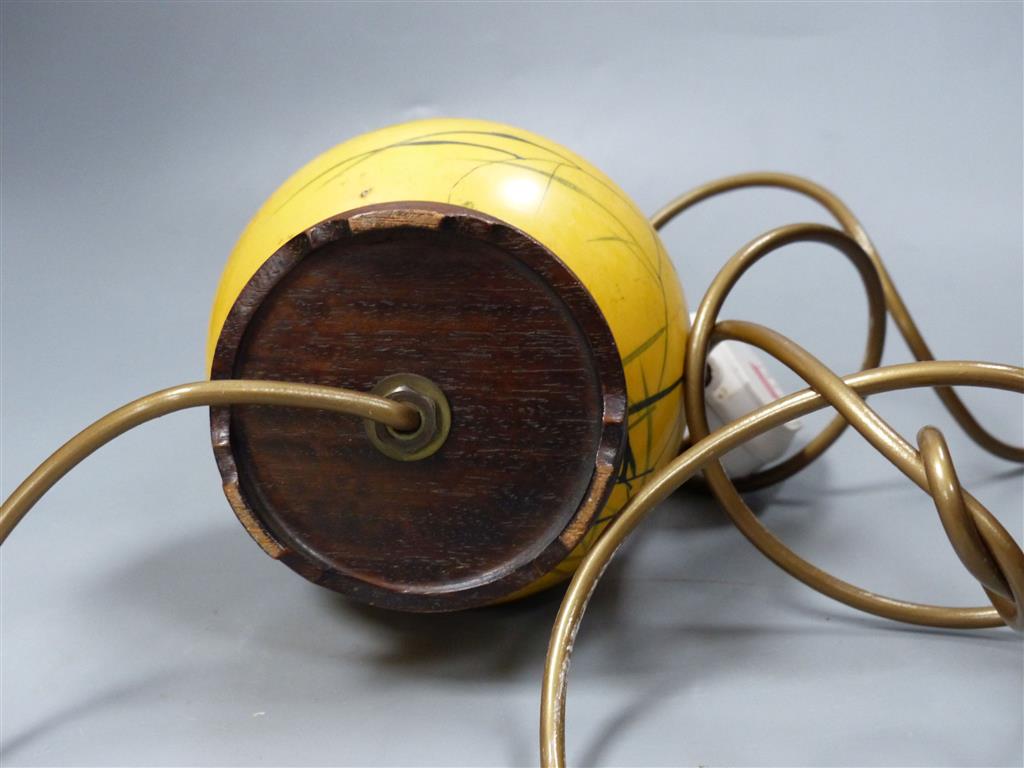A Satsuma gourd shaped lamp base